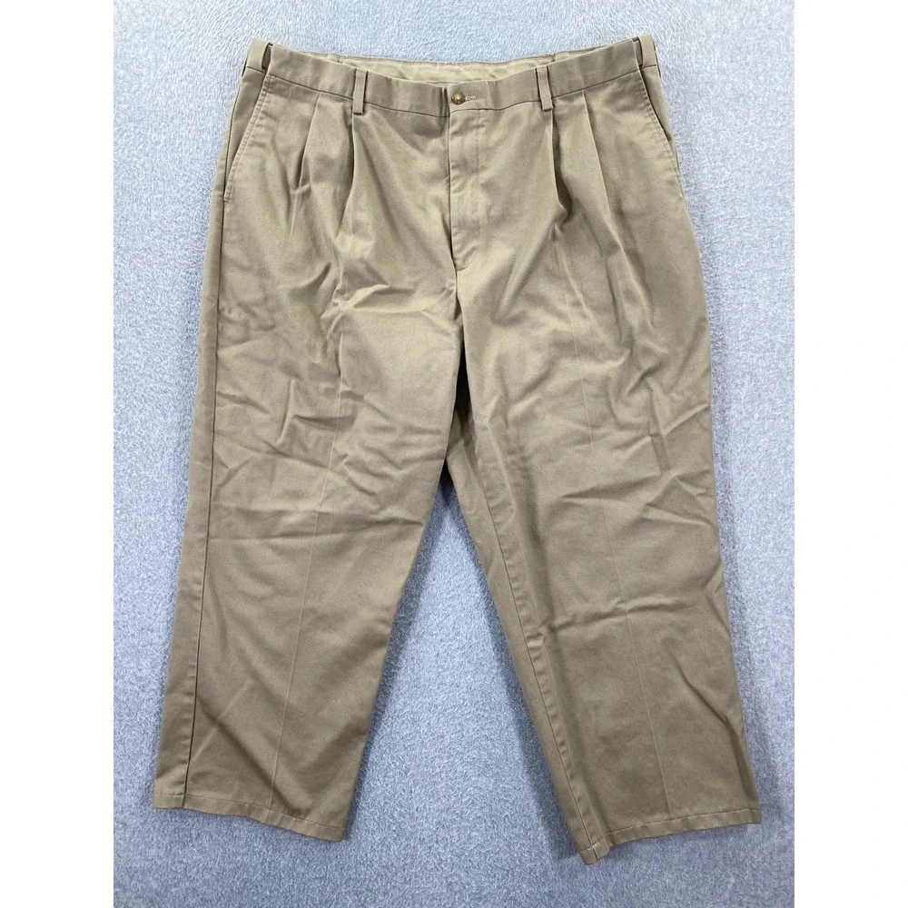 Men's Duck Head Brown Chino Pants 42x30 (Fits 40x25.5) Pleated Front Hemmed